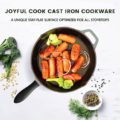 Joyful cook Green Enameled Cast Iron Frying Pan