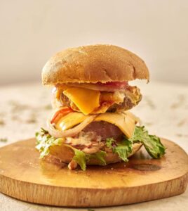 Beef burger joyful cook