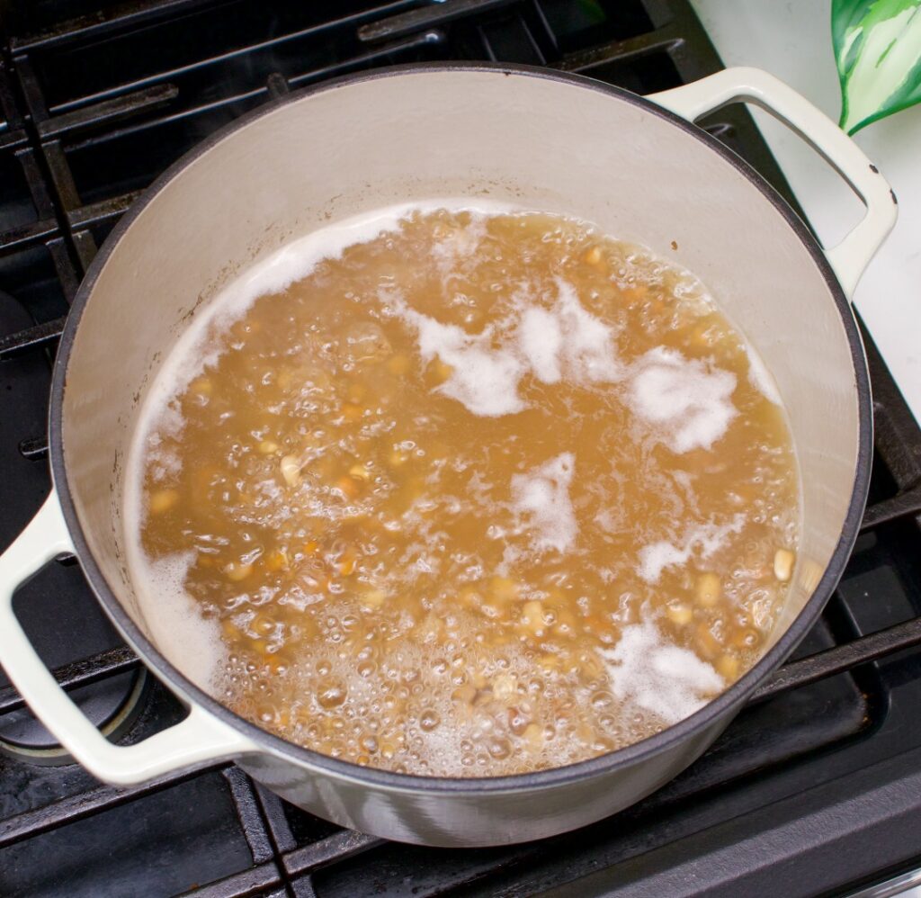 Boiling the beans