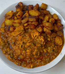 Stewed Beans and Plantain