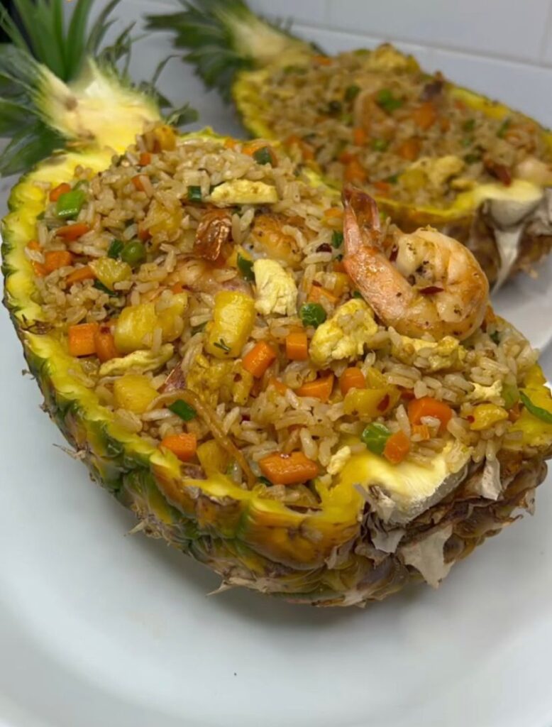 Pineapple Fried Rice (In a pineapple bowl)