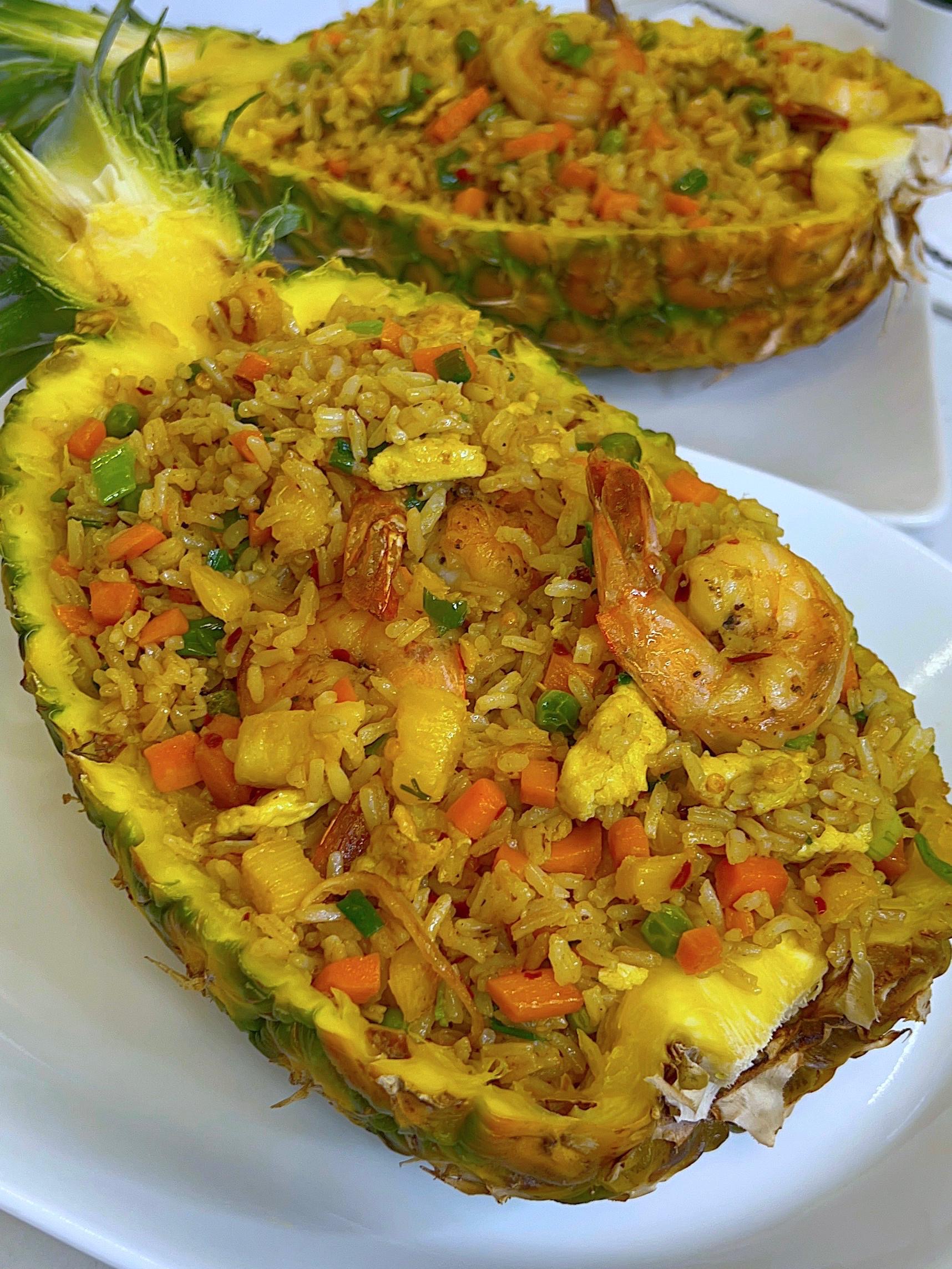 Pineapple Fried Rice (In a pineapple bowl)