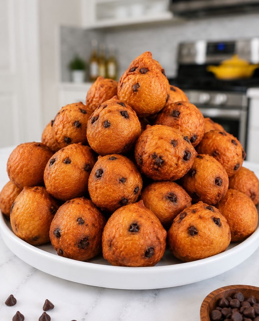 Chocolate Chip Yogurt Puff Puff (No Yeast Needed)